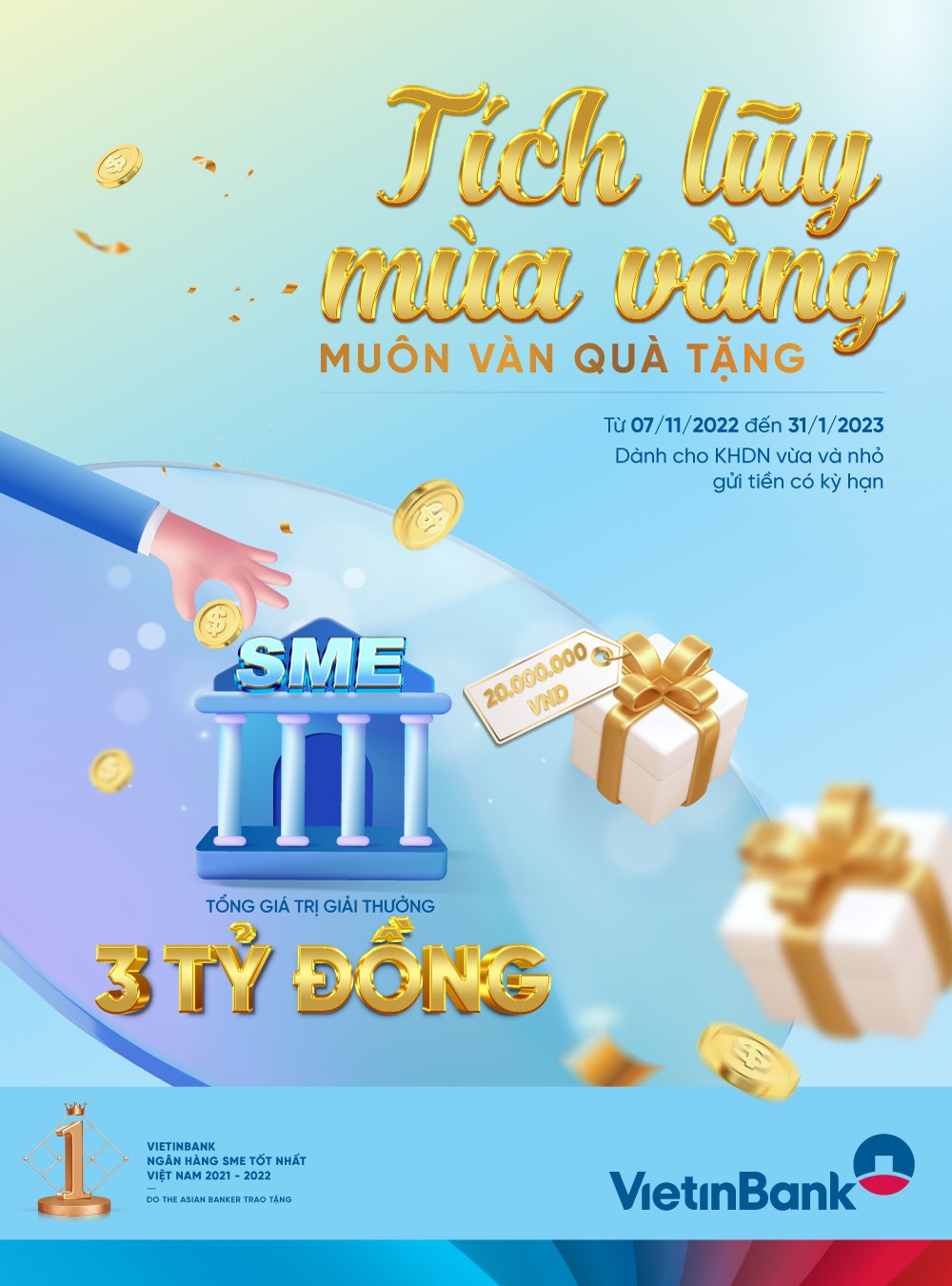 3 tỷ đồng dành tặng doanh nghiệp SME gửi tiền tại VietinBank