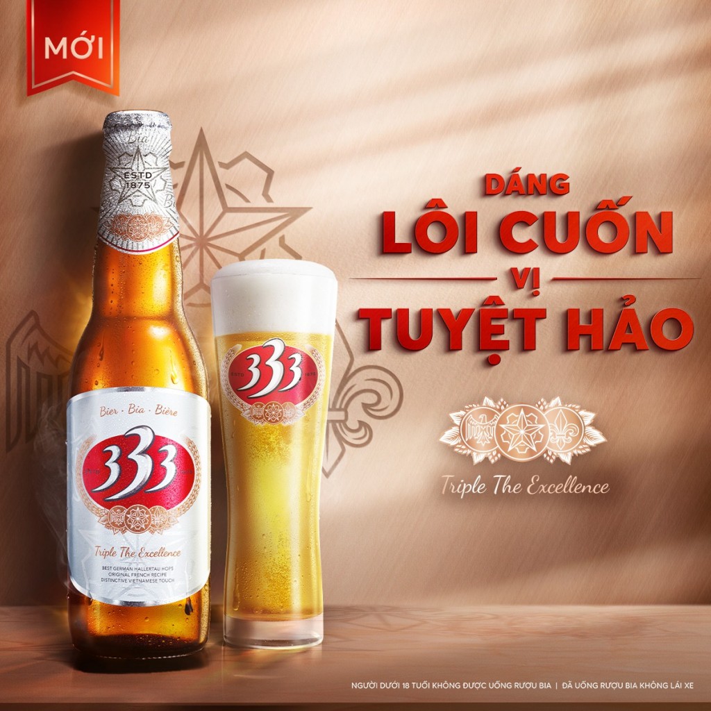 Bia 333 chai mới, dáng lôi cuốn, vị tuyệt hảo cho những người sành