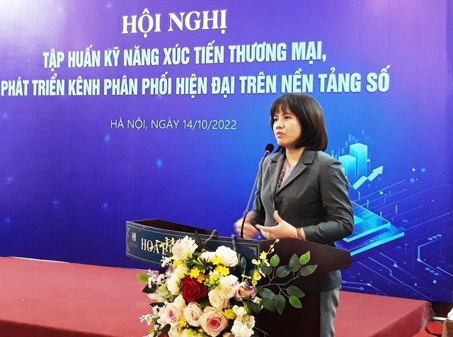 Phó Giám đốc HPA Nguyễn Thị Mai Anh phát biểu tại hội nghị