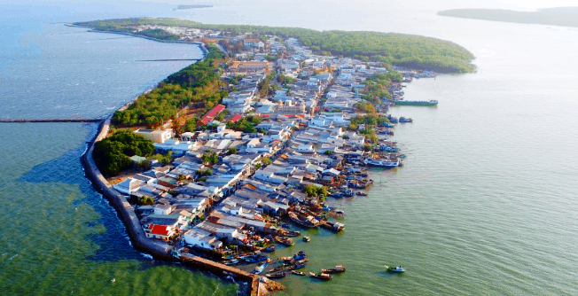 Xã đảo Thạnh An, huyện Cần Giờ nhìn từ trên cao