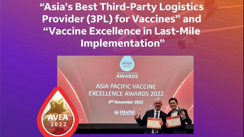 FedEx Express nhận hai giải thưởng về Logistics mảng chăm sóc sức khỏe tại Giải thưởng Vắc-xin Xuất sắc Châu Á - Thái Bình Dương (AVEA) 2022