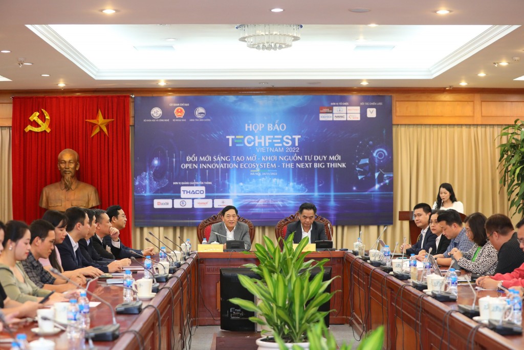 Toàn cảnh buổi họp báo về Techfest 2022 diễn ra tại Hà Nội