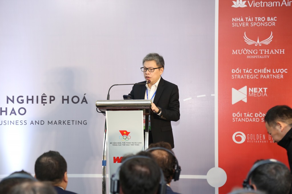 Ông Lê Quốc Vinh – Nhà sáng lập, Chủ tịch công ty WLS Corporation phát biểu tại hội thảo