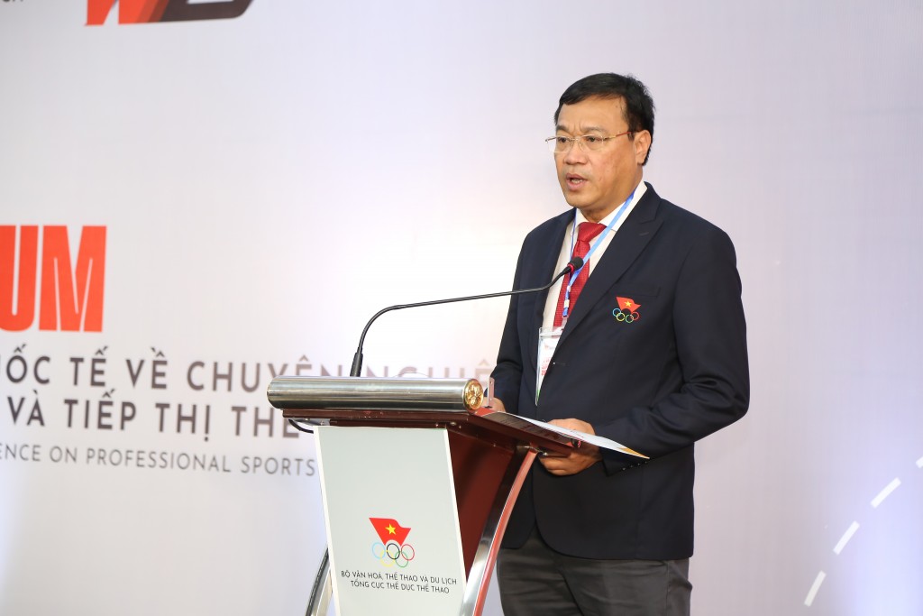 Ông Đặng Hà Việt – Tổng Cục trưởng, Tổng cục Thể dục Thể thao phát biểu khai mạc hội thảo