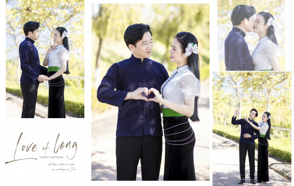 Độc đáo bộ ảnh cưới mang màu xanh áo Đoàn của Lương Hải Yến