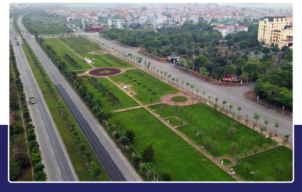 Đường trục Khu đô thị mới Mê Linh đoạn xen kẹp qua Hà Nội Đường trục Khu đô thị mới Mê Linh đoạn xen kẹp qua Hà Nội