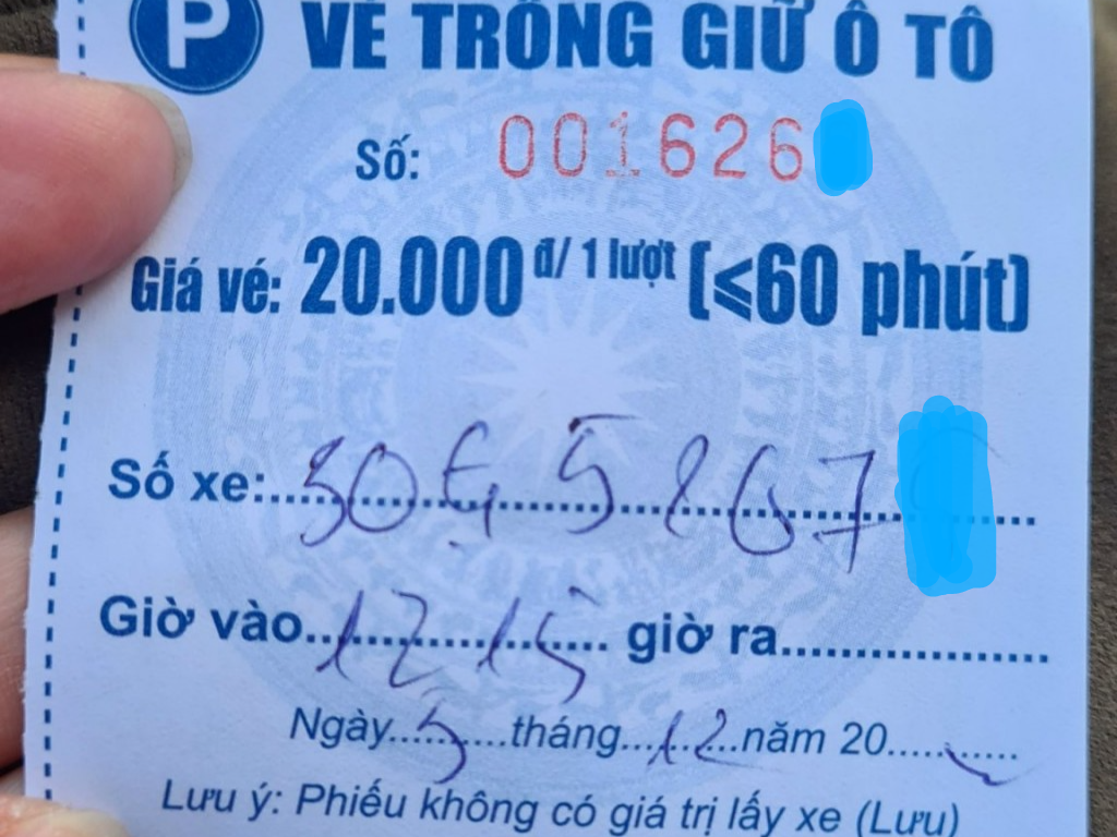 Vé trông giữ xe