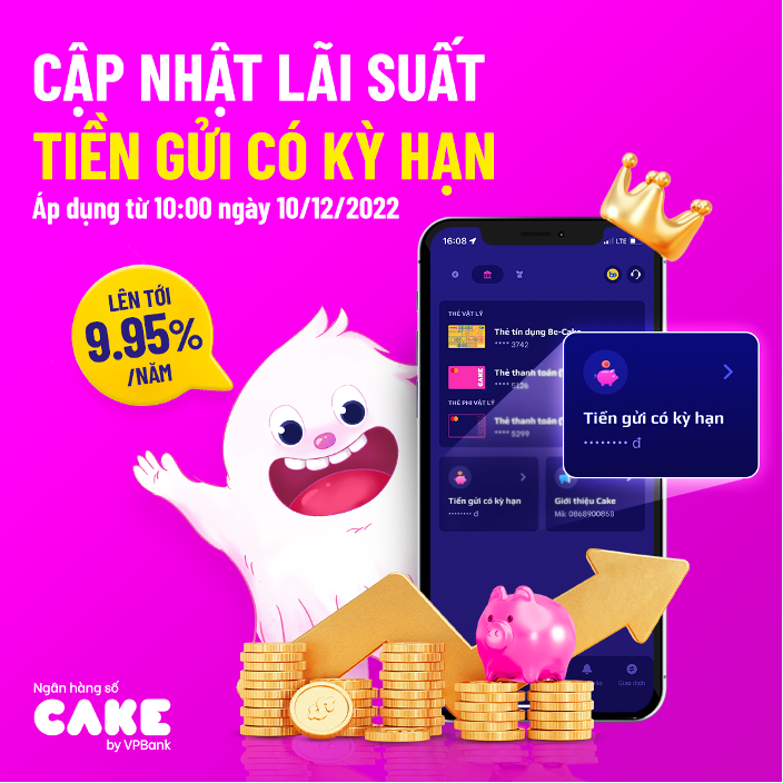 Nhiều khách hàng chọn gửi tiết kiệm online để có mức lãi suất tối ưu, nhất là gửi tiết kiệm online qua ứng dụng ngân hàng số, trong đó có Cake by VPBank