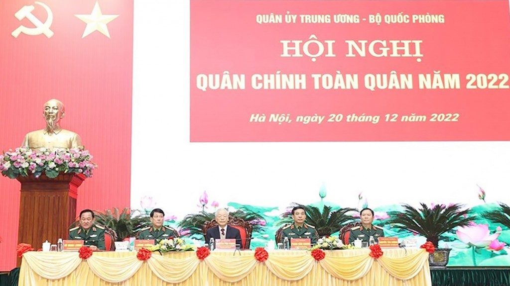 Tổng Bí thư Nguyễn Phú Trọng dự hội nghị Quân chính toàn quân năm 2022 | Chính trị | Vietnam+ (VietnamPlus)