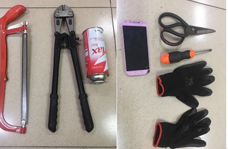 Cảnh sát thu giữ số công cụ các đối tượng sử dụng để đột nhập trộm cắp tài sản