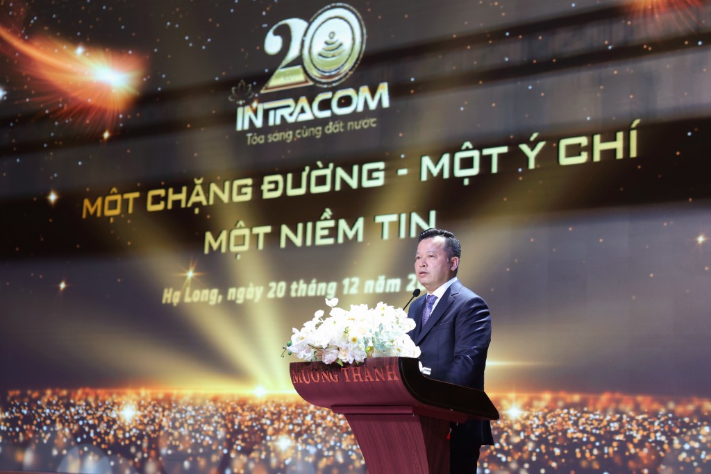 Shark Nguyễn Thanh Việt - Chủ tịch HĐQT,TGĐ Intracom Group phát biểu tại lễ kỉ niệm