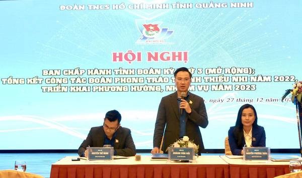 Bí thư tỉnh đoàn Quảng Ninh, Hoàng Văn Hải triển khai nhiều hoạt động trong năm 2023 hướng tới kỷ niệm 60 năm ngày thành lập tỉnh Quảng Ninh. Ảnh: Chu Linh