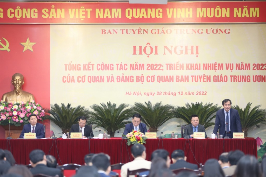 Hội nghị tổng kết công tác năm 2022, triển khai nhiệm vụ năm 2023 của cơ quan và Đảng bộ cơ quan Ban Tuyên giáo Trung ương.