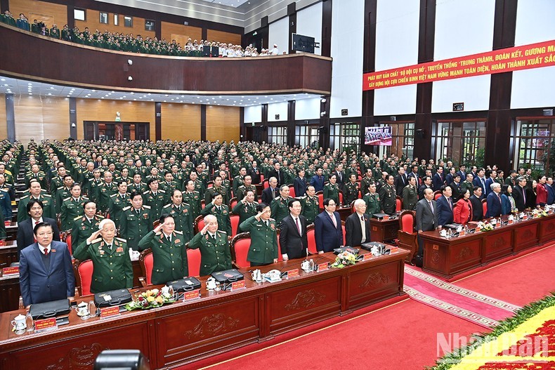 [Ảnh] Tổng Bí thư Nguyễn Phú Trọng và các đồng chí lãnh đạo Đảng, Nhà nước dự Đại hội đại biểu Hội Cựu chiến binh Việt Nam lần thứ VII