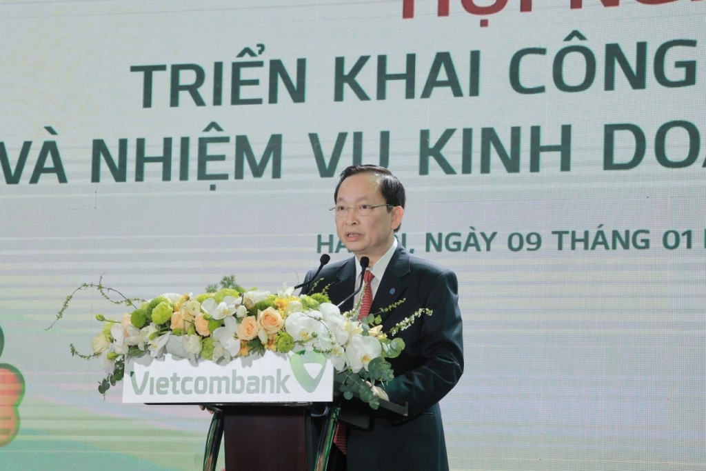 Phó thống đốc Thường trực NHNN Việt Nam đồng chí Đào Minh Tú phát biểu tại hội nghị