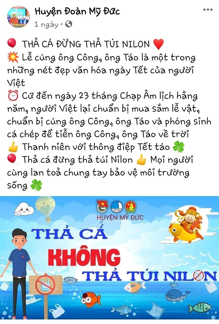  Các thông điệp được truyền thông ngay trên fanpage từ những ngày trước 23 tháng Chạp