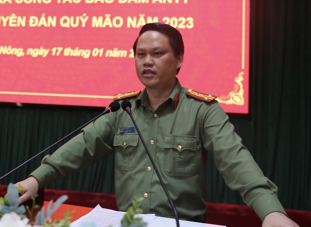 Đại tá Bùi Quang Thanh, Giám đốc Công an tỉnh Đắk Nông khẳng định, lực lượng sẽ đoàn kết, vượt khó hoàn thành xuất sắc nhiệm vụ với quyết tâm chính trị cao nhất