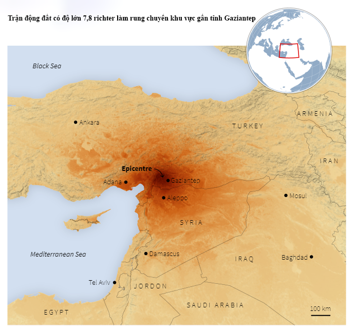 Trên 500 nạn nhân tử vong do thảm họa động đất ở Thổ Nhĩ Kỳ