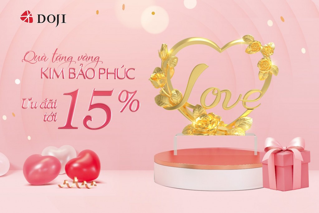 Dịp Valentine cùng DOJI nói lời yêu, tận hưởng ưu đãi 