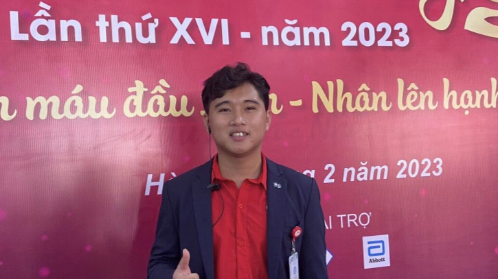 Anh Hoàng Van Dương - Phó chủ tịch Hội Thanh niên vận động hiến máu Hà Nội