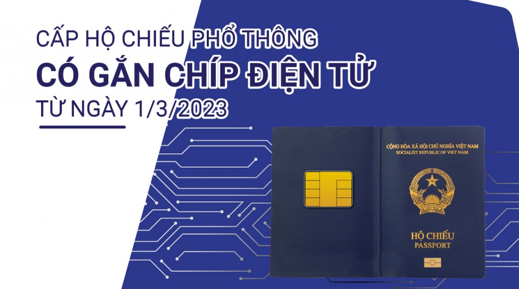 Cấp hộ chiếu phổ thông gắn chíp điện tử từ ngày 1/3/2023