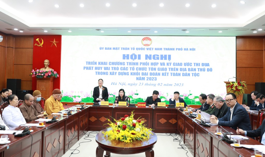 Triển khai chương trình phối hợp, ký kết giao ước thi đua giữa MTTQ Việt Nam TP Hà Nội và các tổ chức tôn giáo
