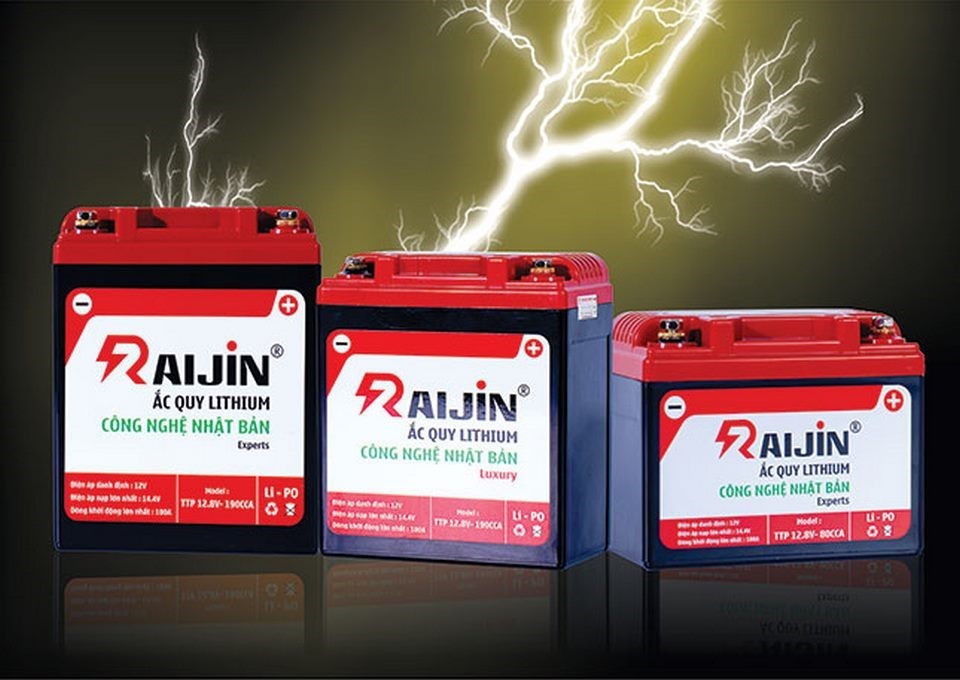 Ắc quy Lithium Raijin siêu bền cho xe máy và ô tô