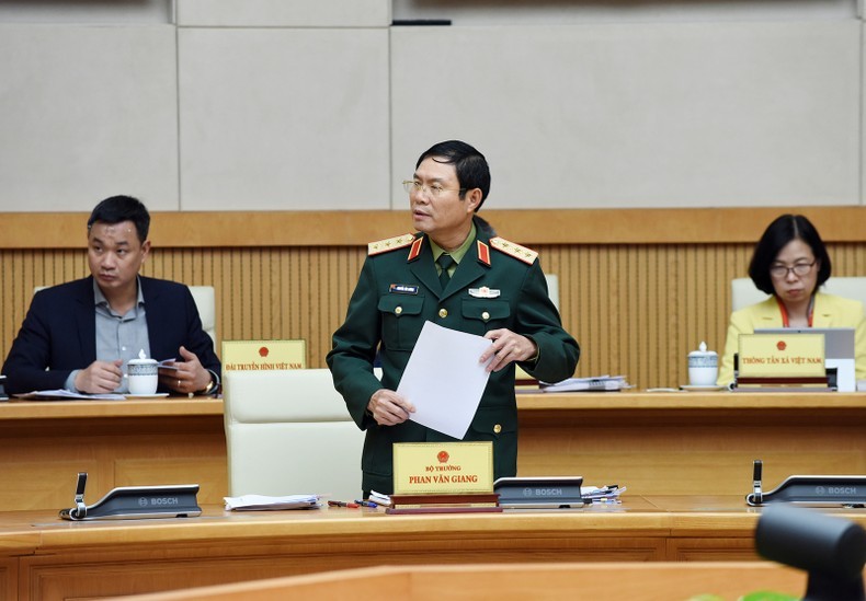 Tổng Tham mưu trưởng Quân đội nhân dân Việt Nam, Thứ trưởng Quốc phòng Nguyễn Tân Cương phát biểu.