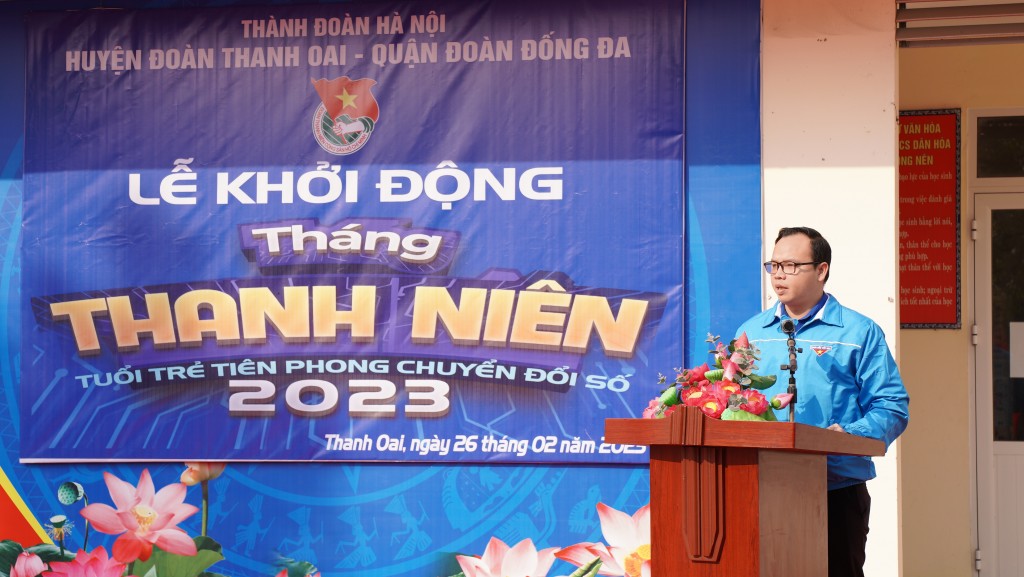 Đại diện Quận đoàn Đống đa chia sẻ những hoạt động thiết thực trong tháng thanh niên