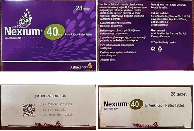  Mẫu thuốc Nexium (Ảnh: Cục Quản lý Dược).