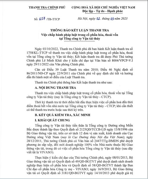 Kiến nghị công an vào cuộc vụ VIVASO lãng phí gần 135 tỷ tại cảng Việt Trì và cảng Ninh Phúc