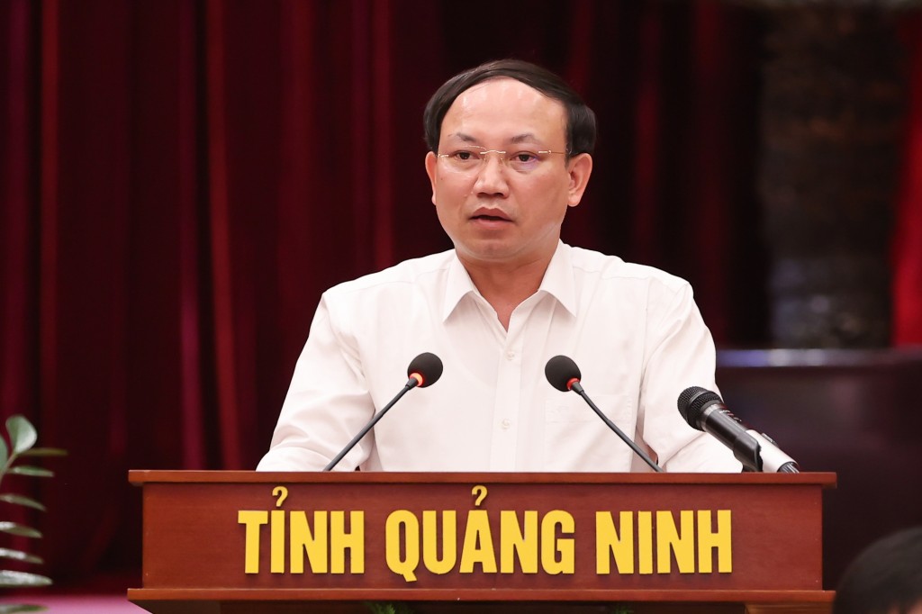 Bí thư Tỉnh ủy, Chủ tịch HĐND tỉnh Quảng Ninh Nguyễn Xuân Ký cho biết, tỉnh đặt mục tiêu tới năm 2025 trở thành tỉnh dịch vụ, công nghiệp hiện đại, là một trong những trung tâm phát triển năng động, toàn diện của phía bắc, đầu mối giao thông quan trọng của cả nước - Ảnh: VGP/Nhật Bắc
