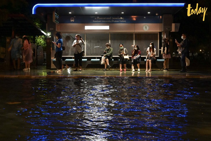 Mưa to gây ngập lụt ở Bangkok, Thái Lan tháng 9/2022 (Ảnh: Workpoint Today)