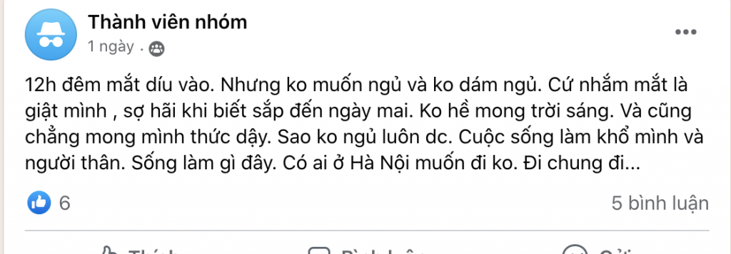 Chia sẻ của một người trong hội những người stress, trầm cảm