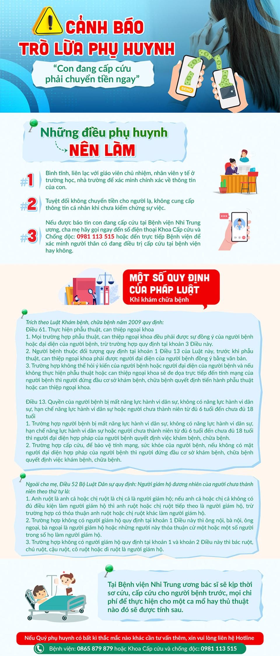 Chuyên gia BV Nhi khuyến cáo gì phụ huynh khi nhận tin "con bị tai nạn cấp cứu, chuyển tiền gấp"?
