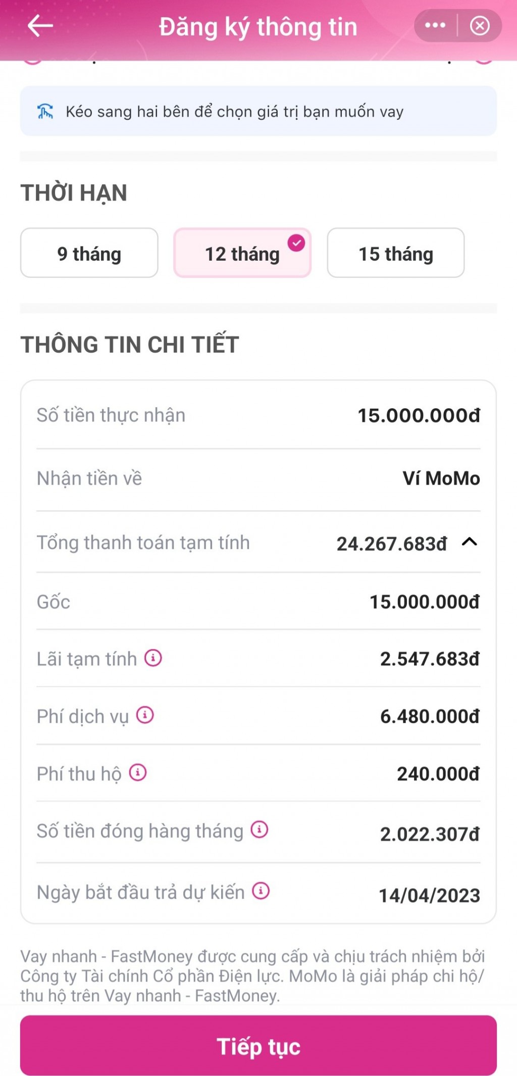 Khoản vay 15 triệu trong vòng 12 tháng thực trả đến hơn 24 triệu