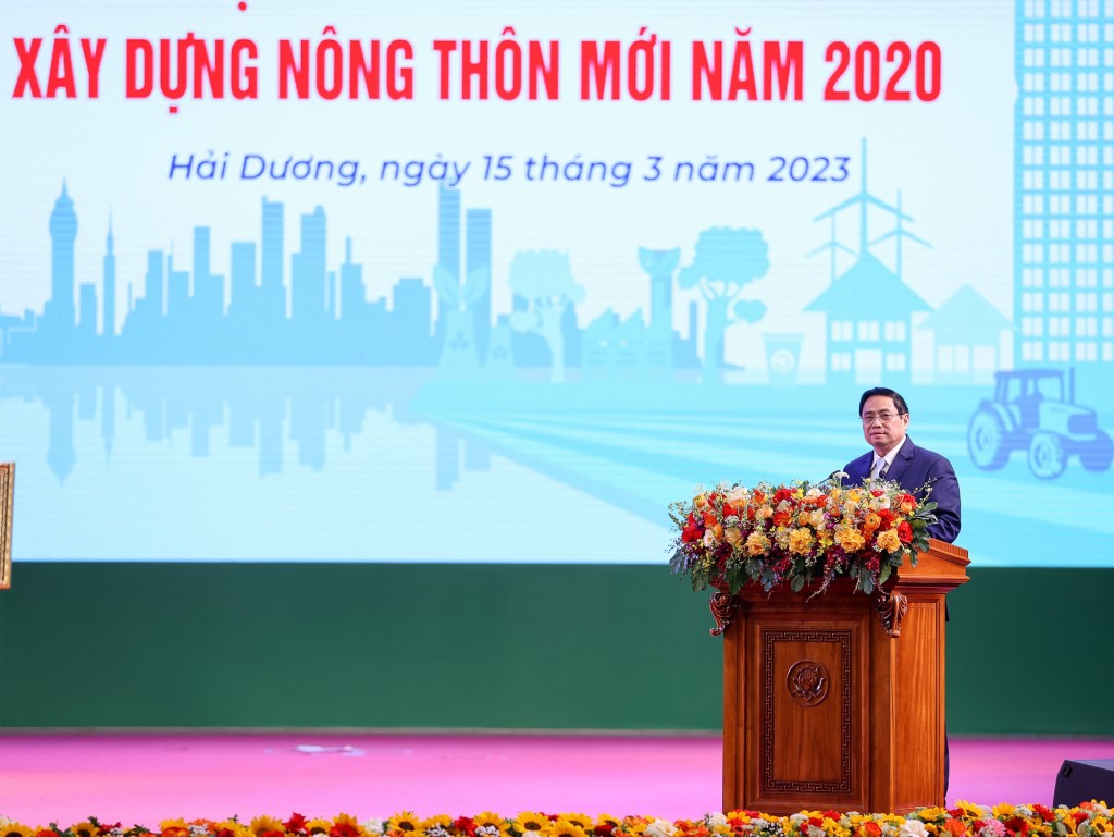 Thủ tướng nhấn mạnh 3 bài học kinh nghiệm từ thành công của Hải Dương trong xây dựng chương trình NTM - Ảnh: VGP/Nhật Bắc