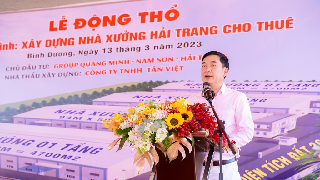 Group Quang Minh - Nam Sơn - Hải Trang động thổ công trình xây dựng nhà xưởng cho thuê