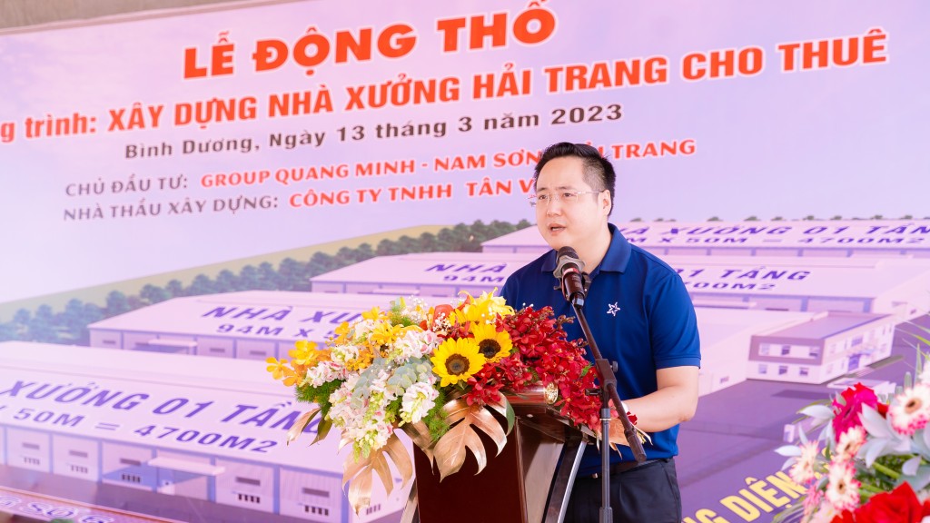 Group Quang Minh - Nam Sơn - Hải Trang động thổ công trình xây dựng nhà xưởng cho thuê