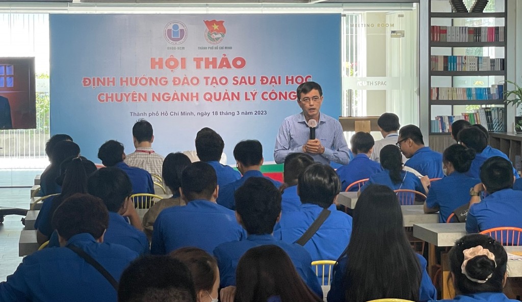 Không khí buổi Hội thảo định hướng Sau đại học chương trình Quản lý công năm 2023 sáng 18/3