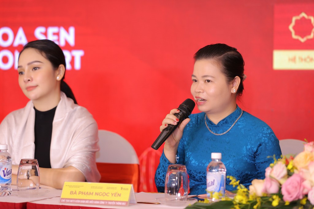 Phạm Ngọc Yến - Chủ tịch Hội đồng Thành viên kiêm Giám đốc Điều hành Công ty Truyền thông Bee  phát biểu tại lễ công bố