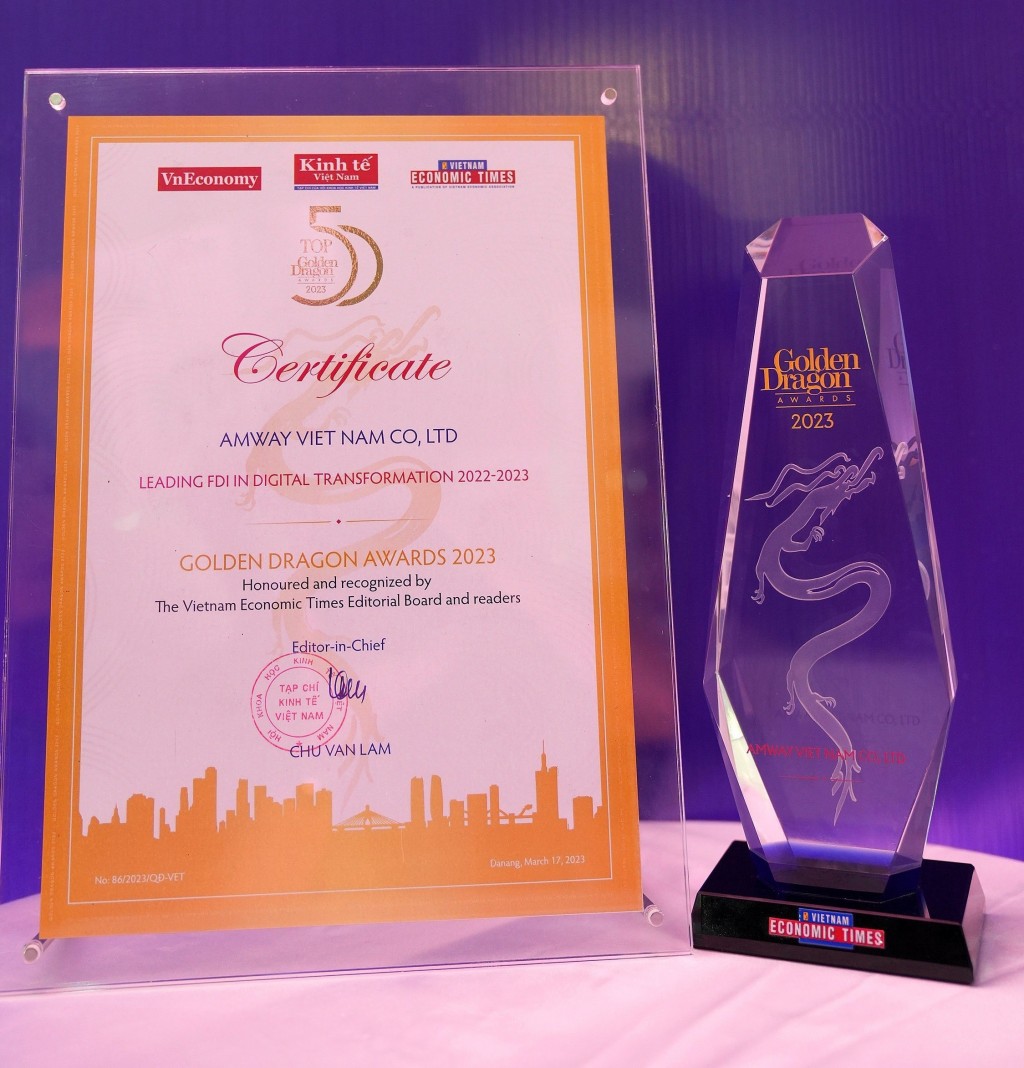 Amway Việt Nam lần thứ 7 vinh dự nhận giải thưởng Rồng Vàng