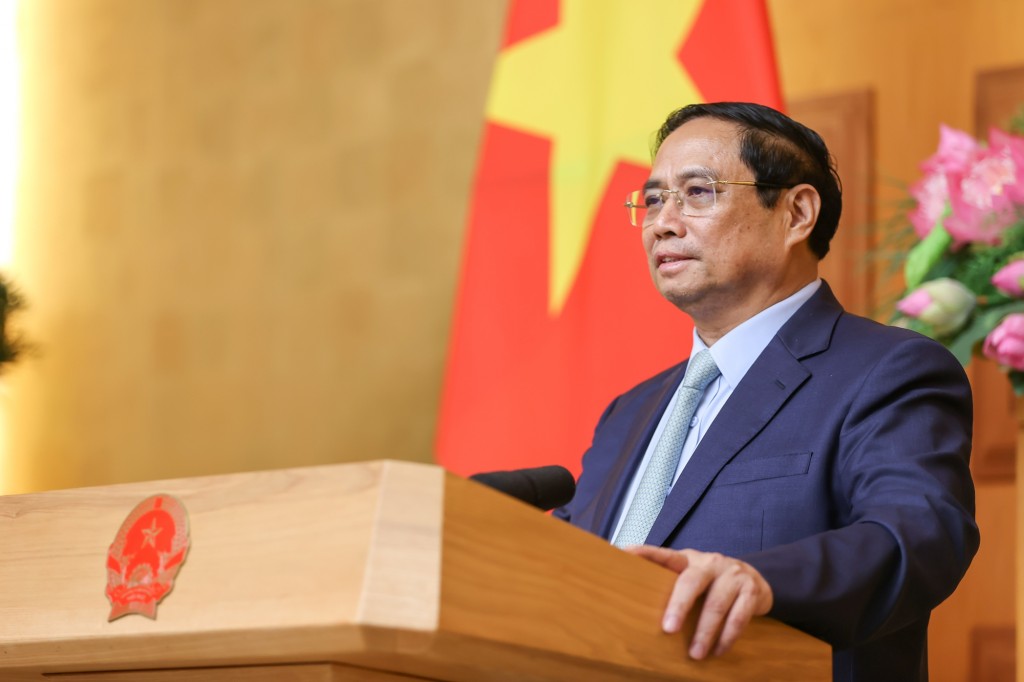 Thủ tướng đề nghị các bên tiếp tục tăng cường hợp tác thực chất, hiệu quả, bình đẳng, cùng có lợi, góp phần thúc đẩy quan hệ Việt Nam-Hoa Kỳ - Ảnh: VGP/Nhật Bắc