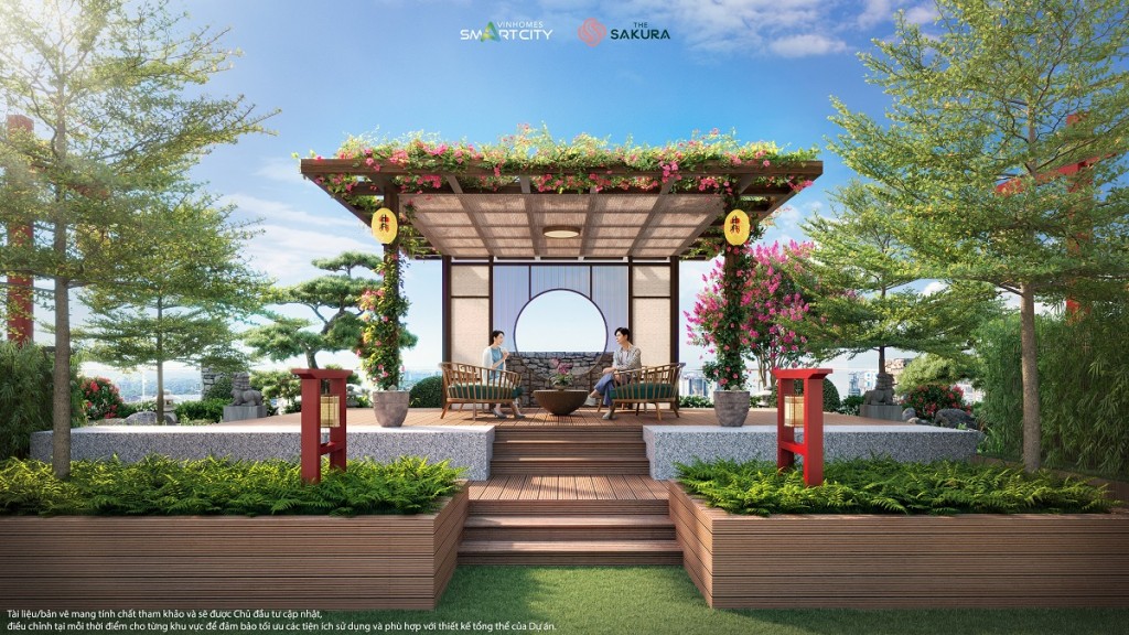 Sky Garden - Khu vườn phong cách Nhật Bản trên tầng thượng tòa tháp SA5 - The Sakura