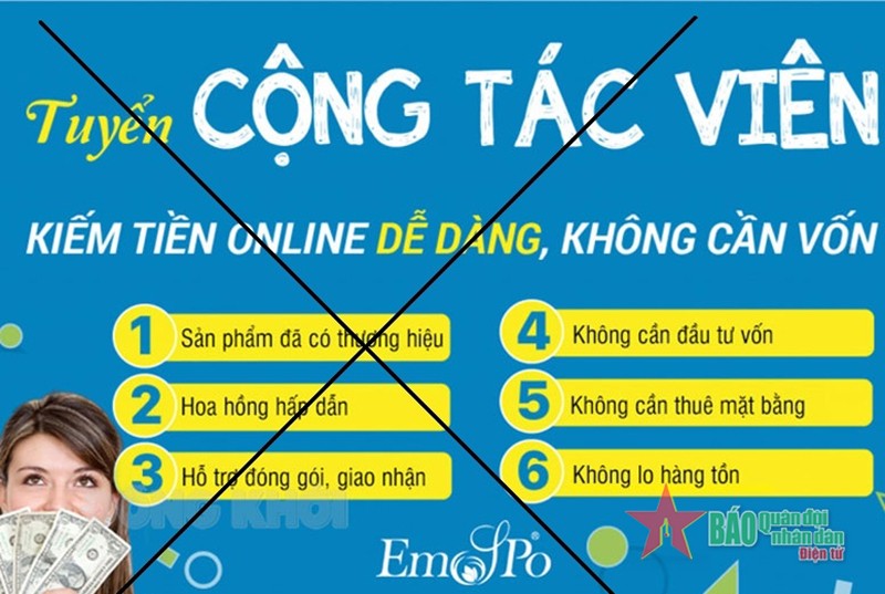 Cảnh báo lừa đảo tuyển cộng tác viên việc nhẹ lương cao