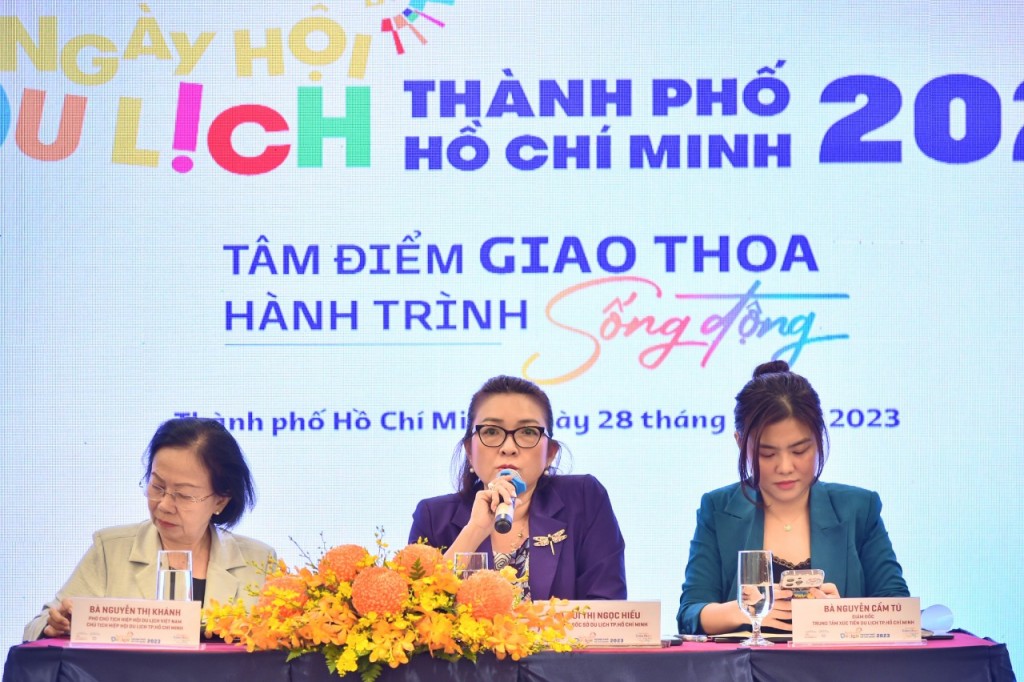 Bà Bùi Thị Ngọc Hiếu, Phó Giám đốc Sở Du lịch TP Hồ Chí Minh thông tin về ngày hội 