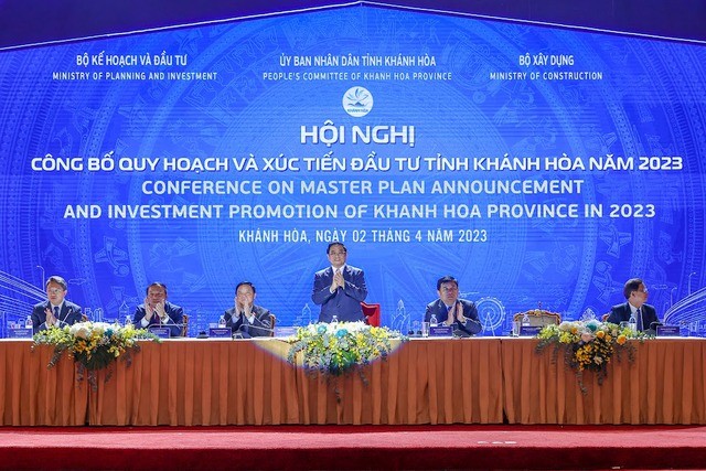 Thủ tướng Phạm Minh Chính dự Hội nghị công bố Quy hoạch và Xúc tiến đầu tư tỉnh Khánh Hòa năm 2023 - Ảnh: VGP/Nhật Bắc