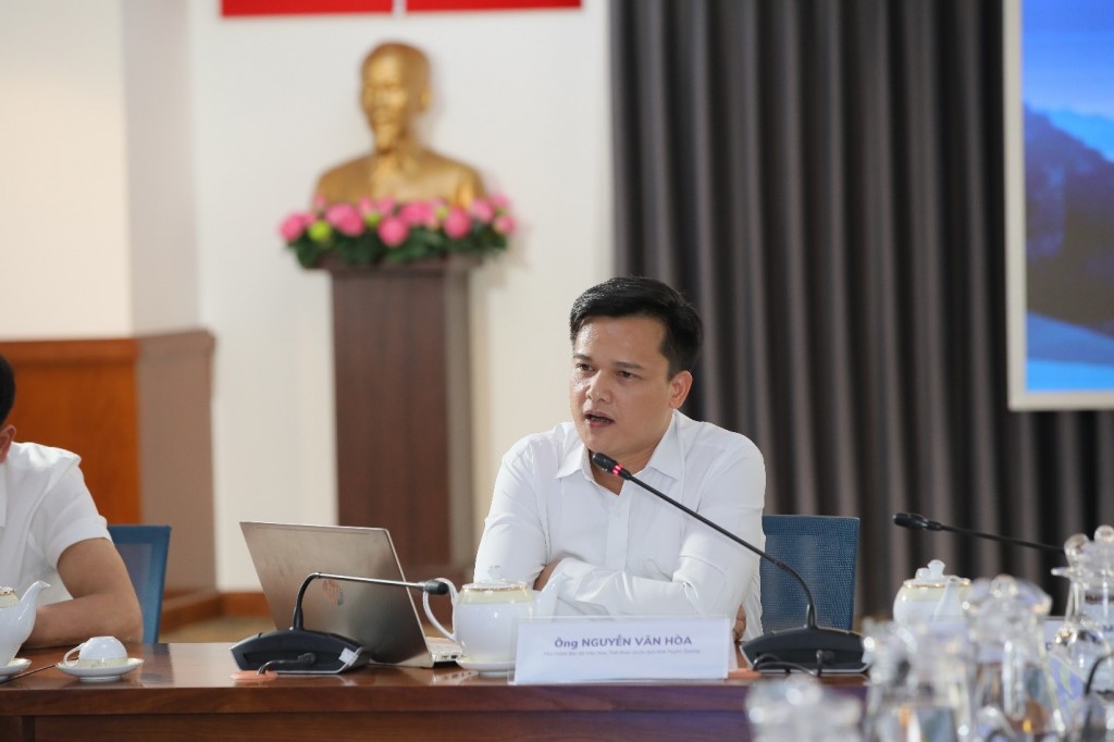 Ông Nguyễn Văn Hòa, Phó giám đốc Sở Văn hoá, Thể thao và Du lịch tỉnh Tuyên Quang phát biểu tại sự kiện