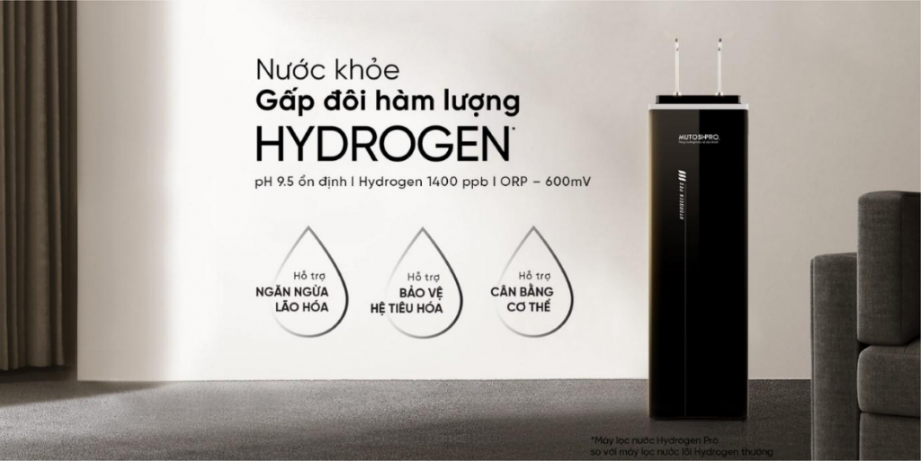 Mutosi Hydrogen Pro gấp đôi hàm lượng Hydrogen giúp bảo vệ sức khỏe chuẩn Nhật