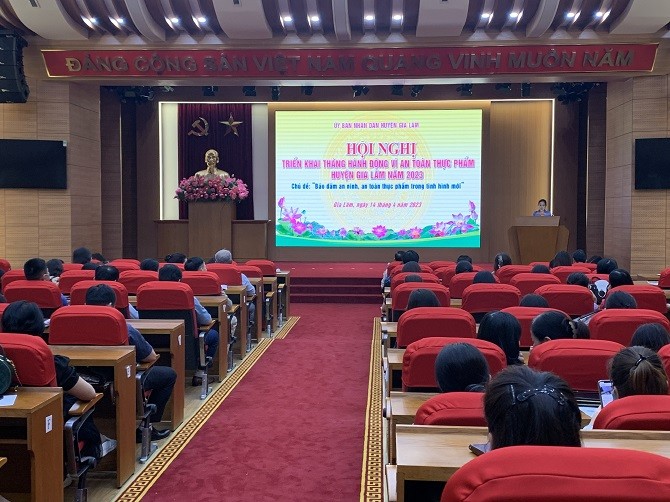 Huyện Gia Lâm tổ chức hội nghị Tháng hành động vì an toàn thực phẩm năm 2023.